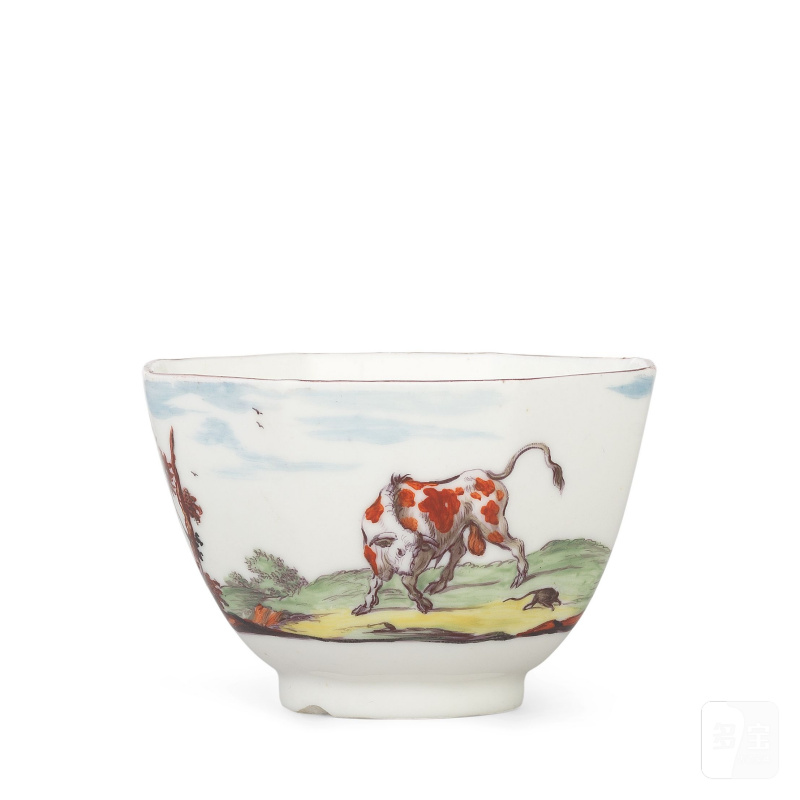 A Chelsea 'Fable' teabowl, circa 1752-53